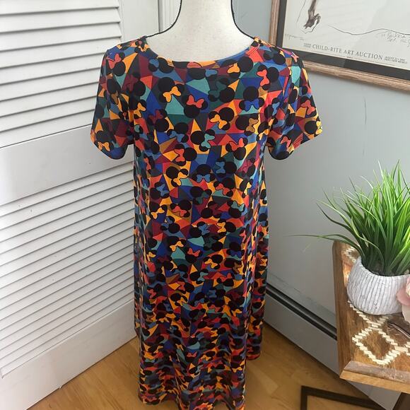 LULAROE X DISNEY Womens Dress Small All Over Minnie Mouse Pattern Retro New Wave - Picture 2 of 10